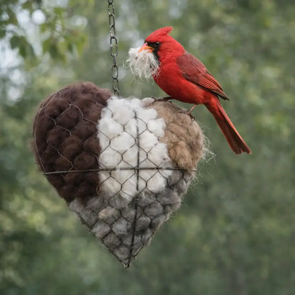 Handmade Alpaca Bird Nesting Heart